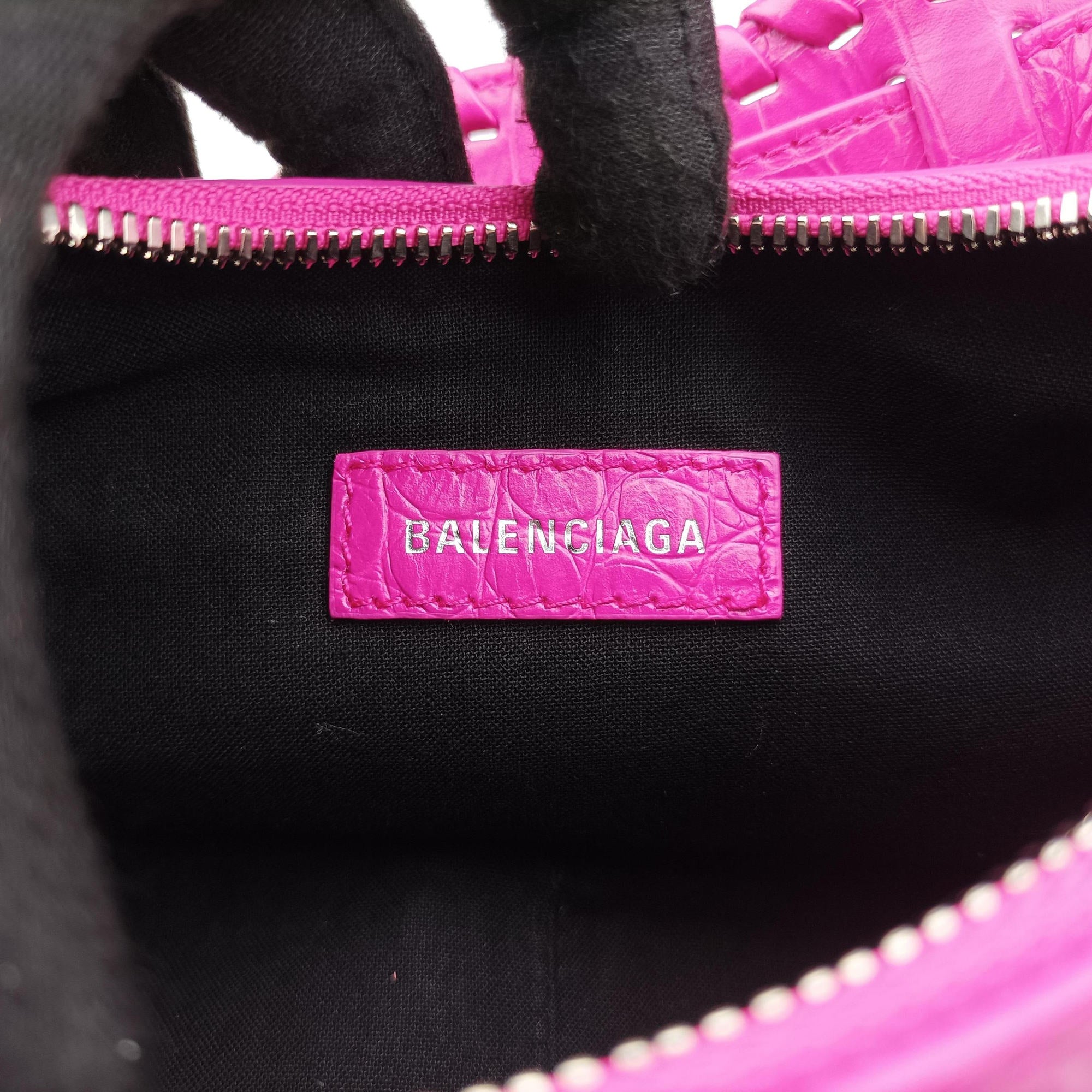 Pre-owned Balenciaga Le Cagole mini Rose Leather  shoulderbag | stylenewstar