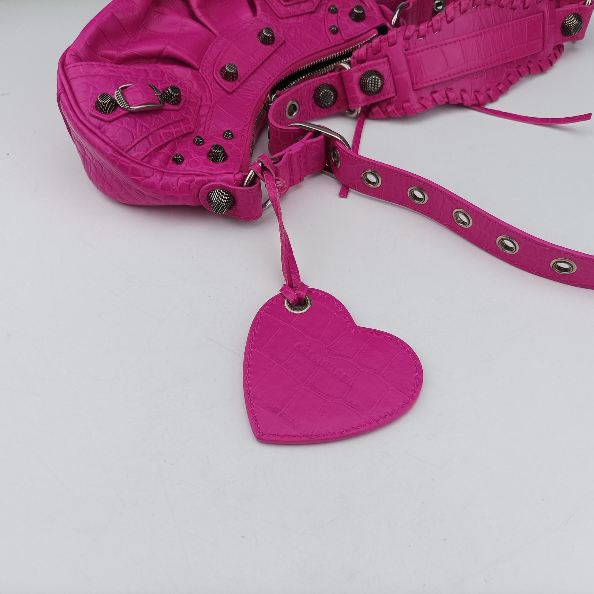 Pre-owned Balenciaga Le Cagole mini Rose Leather  shoulderbag | stylenewstar