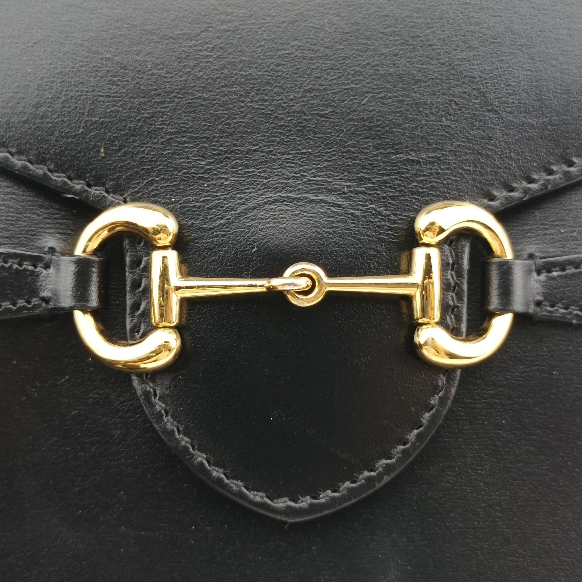 Secondhand Gucci Horsebit 1955 Black Leather 625615 shoulderbag | stylenewstar