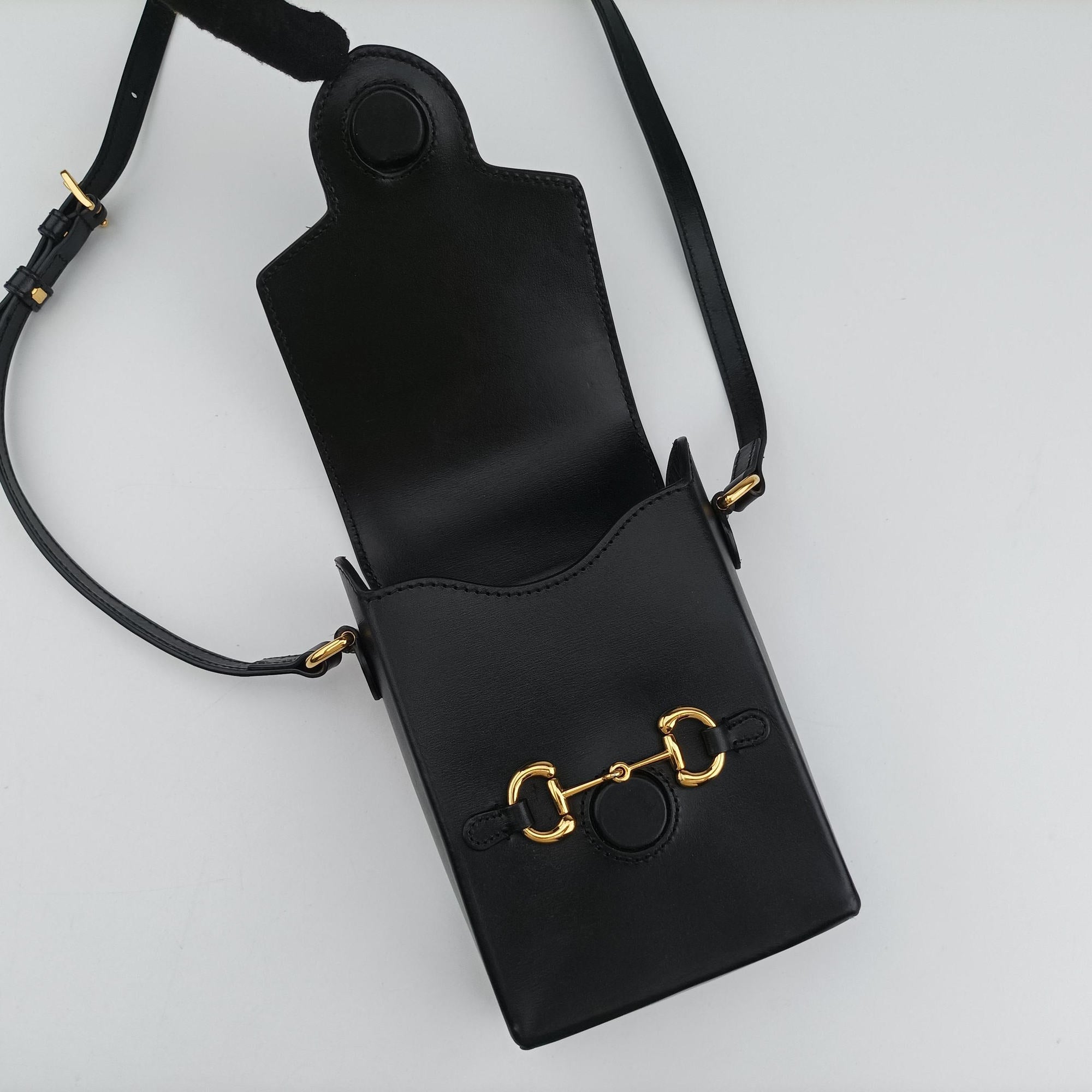 Secondhand Gucci Horsebit 1955 Black Leather 625615 shoulderbag | stylenewstar