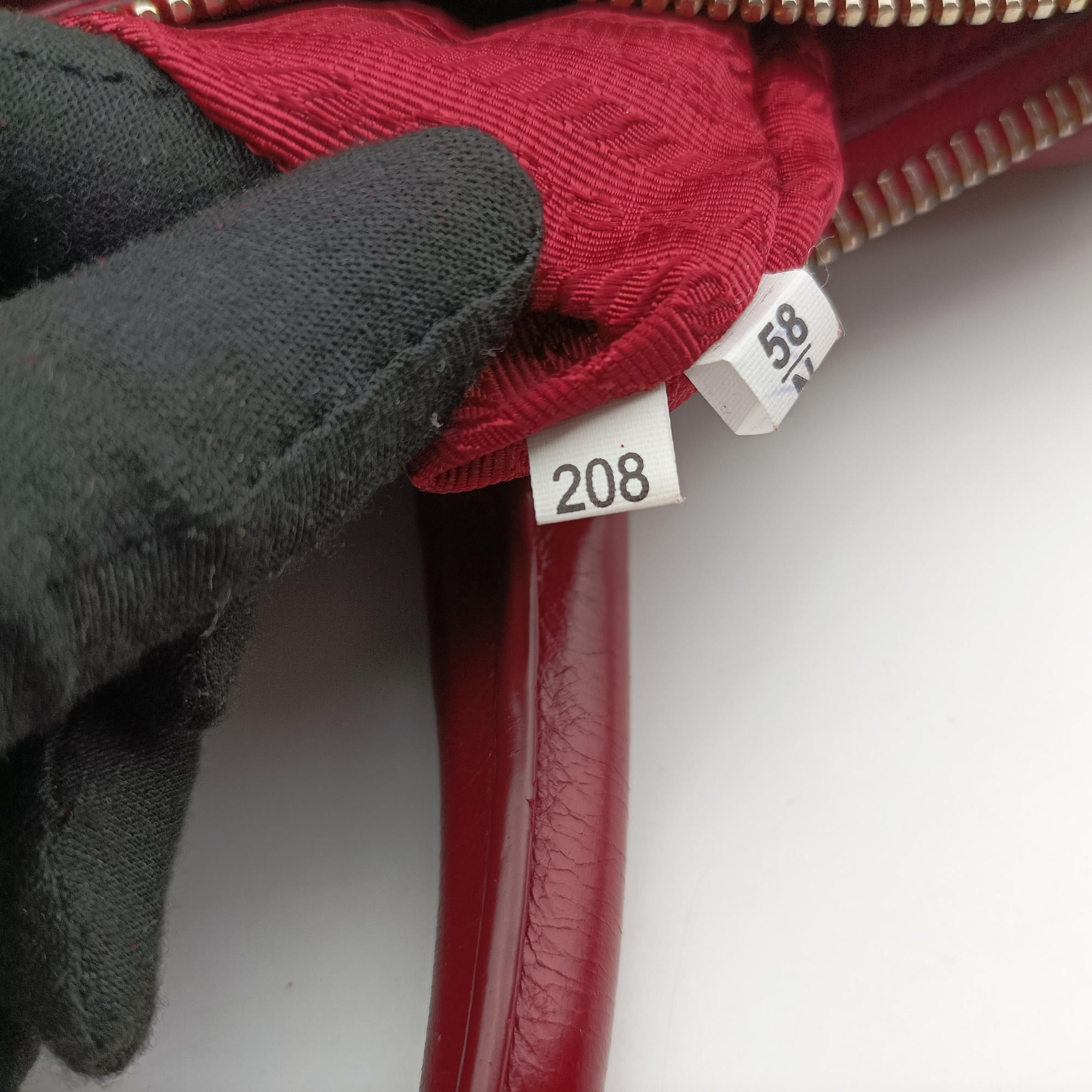Pre-owned Prada Vitello Shine Shopping Peonia Burgundy Leather BL0821 shoulderbag | stylenewstar