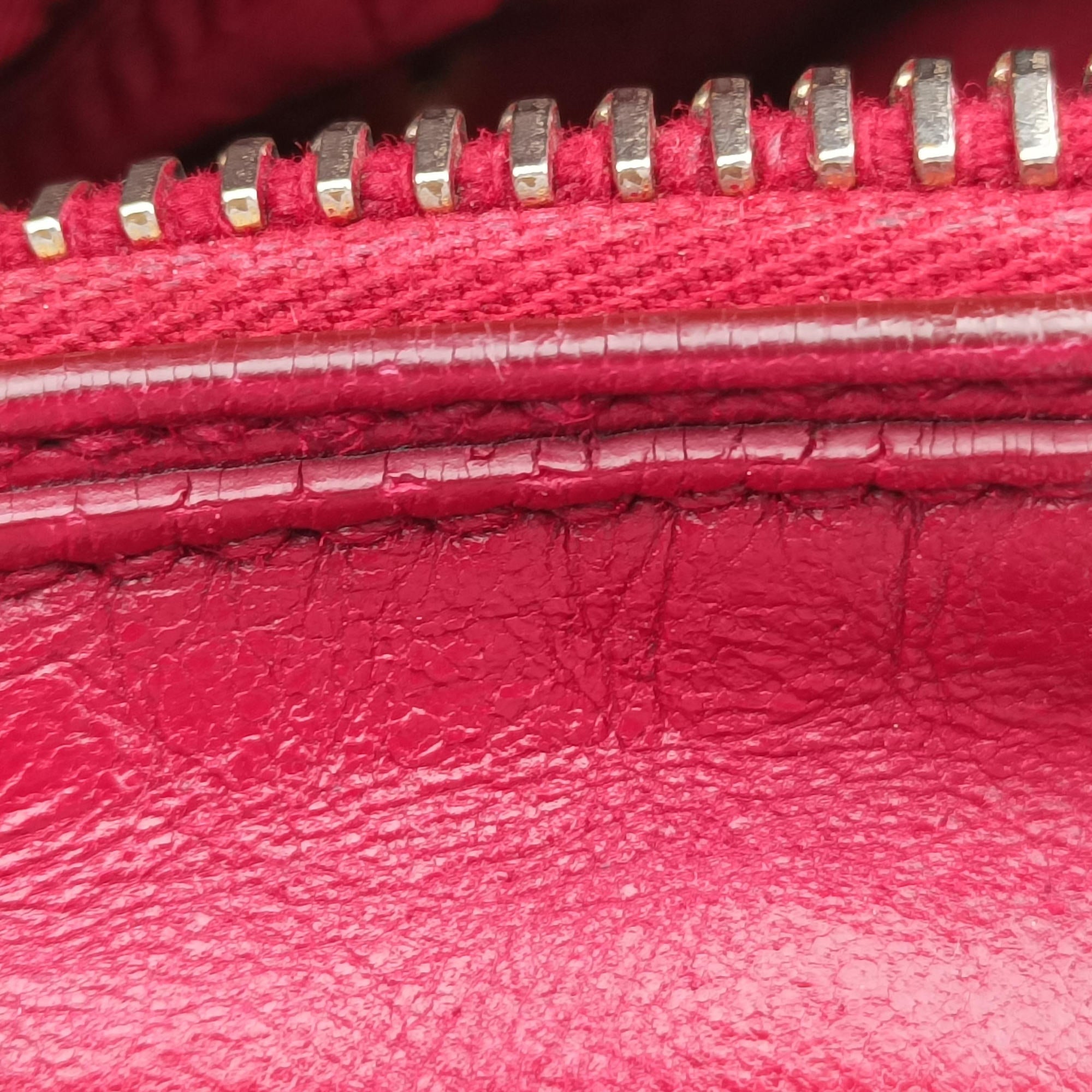 Pre-owned Prada Vitello Shine Shopping Peonia Burgundy Leather BL0821 shoulderbag | stylenewstar