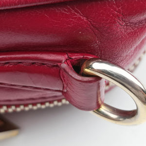 Pre-owned Prada Vitello Shine Shopping Peonia Burgundy Leather BL0821 shoulderbag | stylenewstar