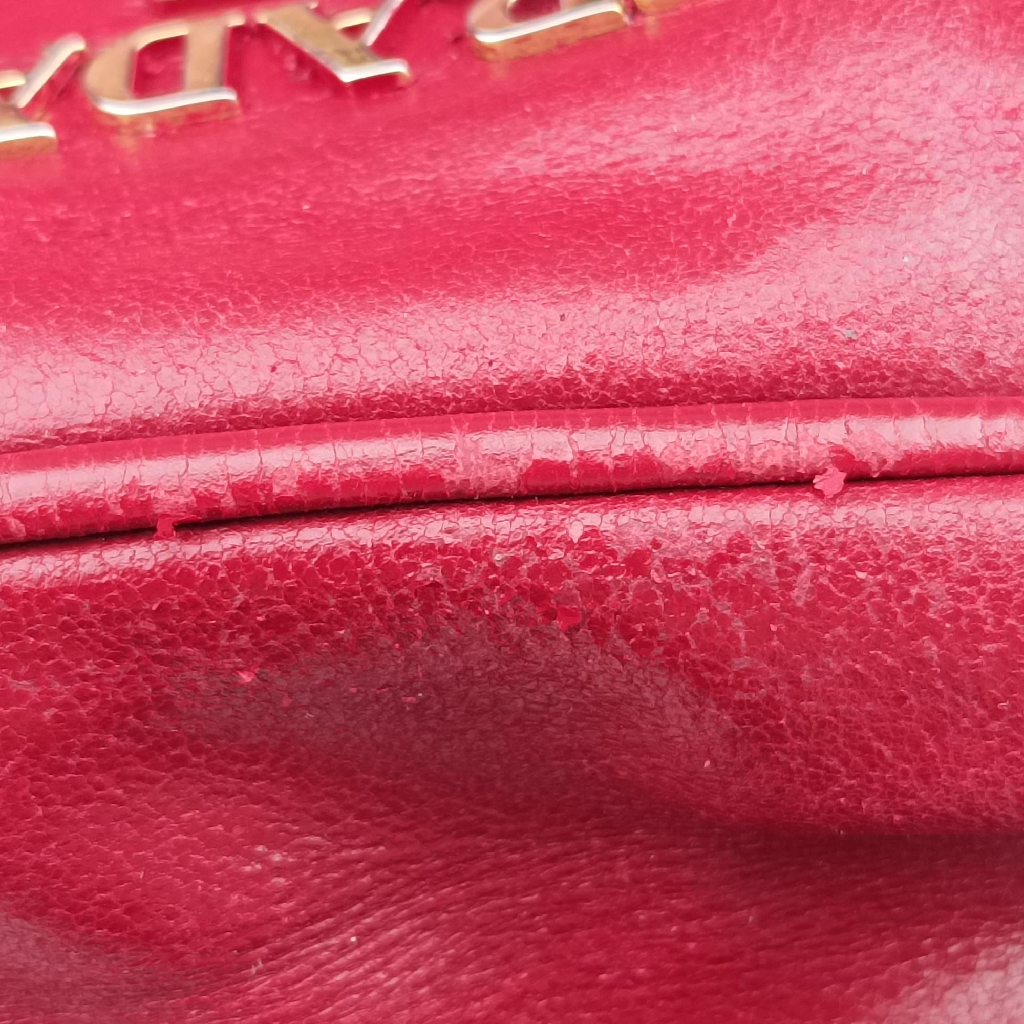 Pre-owned Prada Vitello Shine Shopping Peonia Burgundy Leather BL0821 shoulderbag | stylenewstar