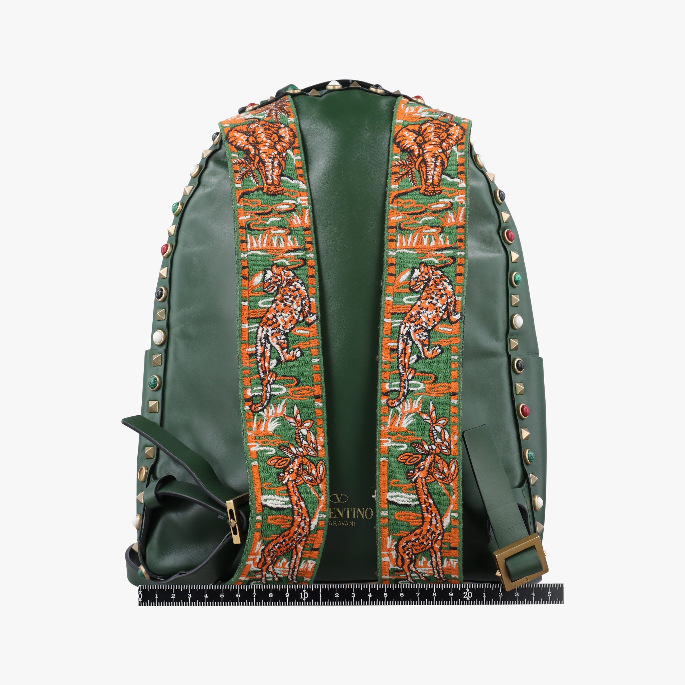 Pre-owned Valentino Rockstud Green Leather  backpack/rucksack | stylenewstar
