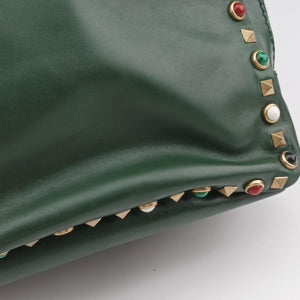 Pre-owned Valentino Rockstud Green Leather  backpack/rucksack | stylenewstar