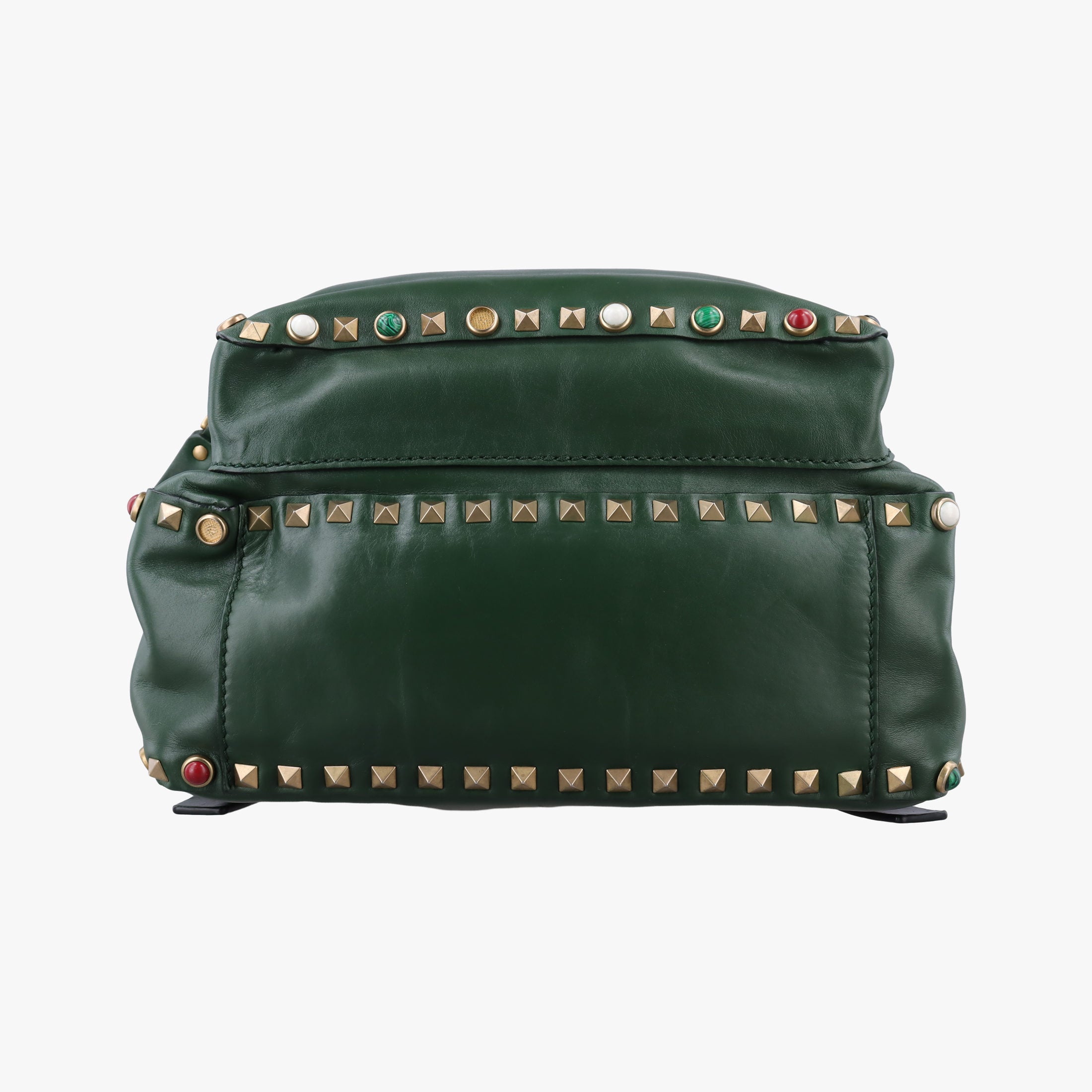 Pre-owned Valentino Rockstud Green Leather  backpack/rucksack | stylenewstar