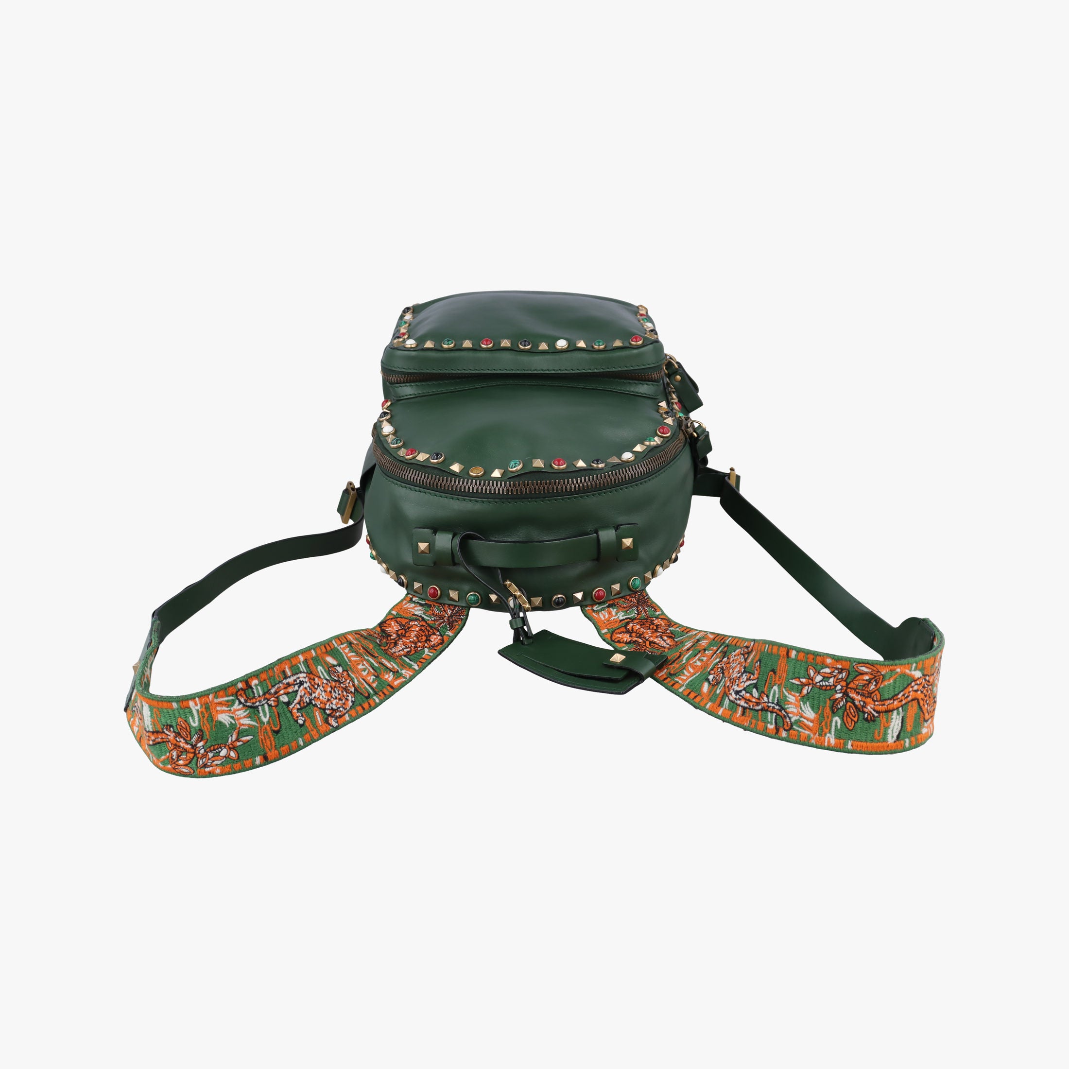 Pre-owned Valentino Rockstud Green Leather  backpack/rucksack | stylenewstar