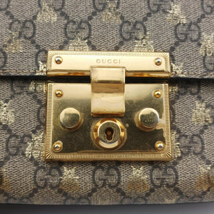 Pre-owned Gucci Padlock Brown PVC coated canvas 409487 shoulderbag | stylenewstar