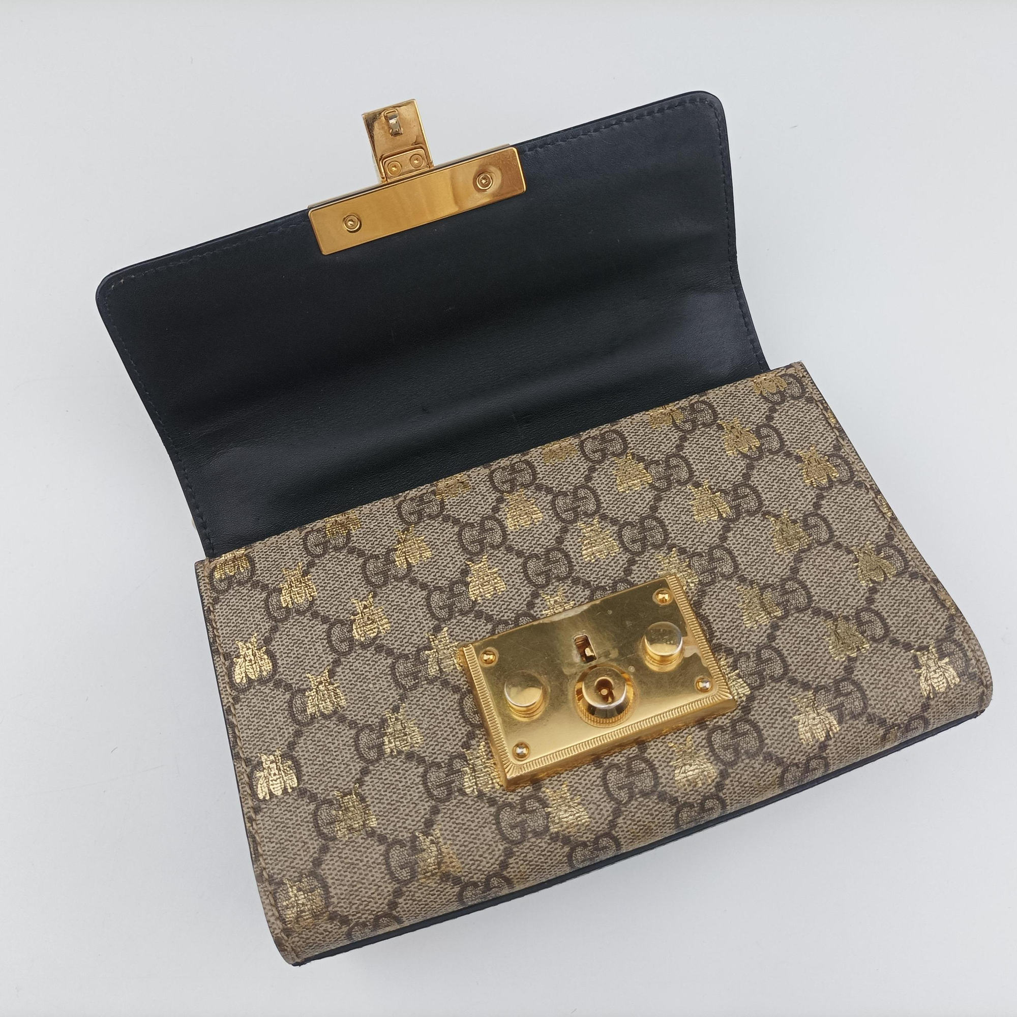 Pre-owned Gucci Padlock Brown PVC coated canvas 409487 shoulderbag | stylenewstar