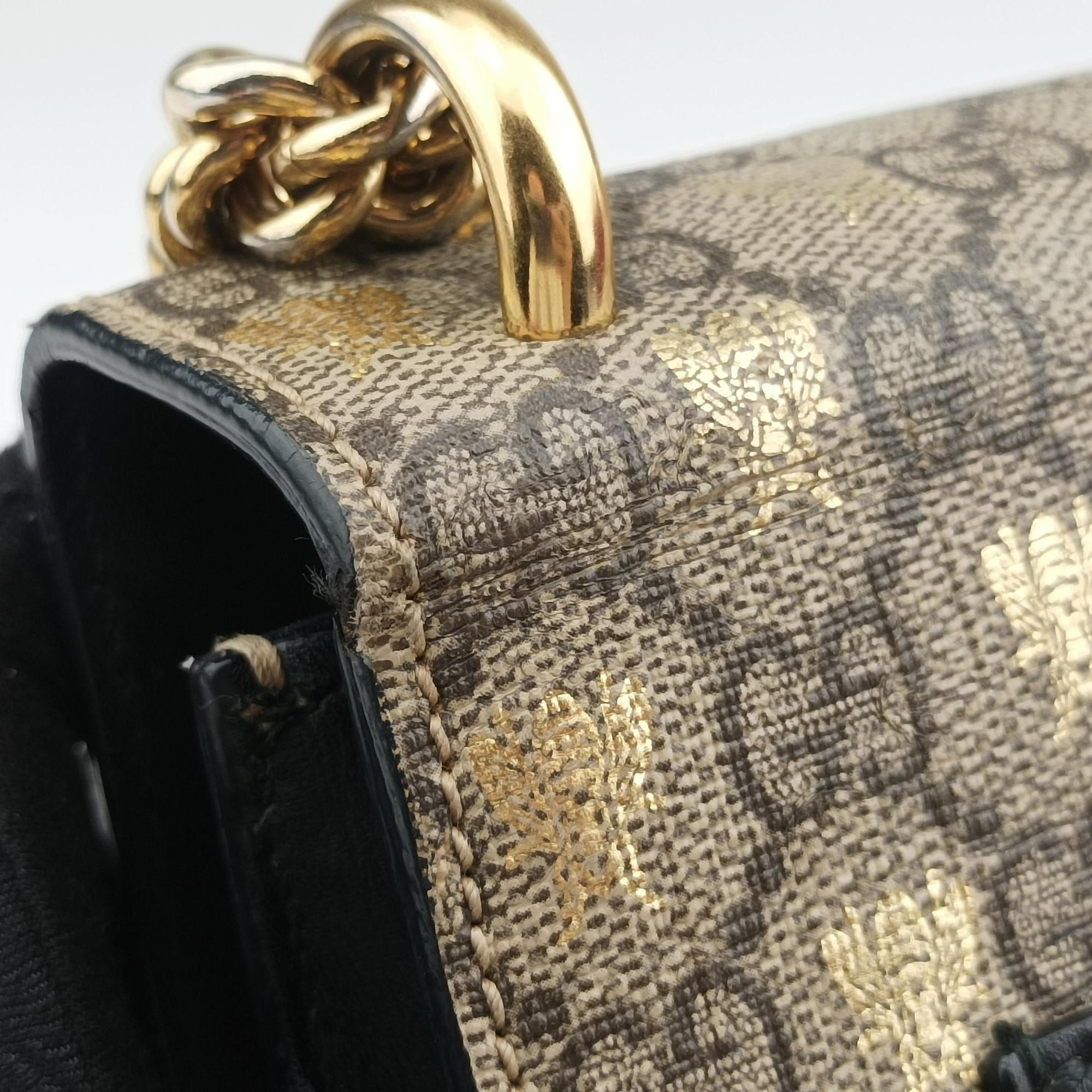 Pre-owned Gucci Padlock Brown PVC coated canvas 409487 shoulderbag | stylenewstar