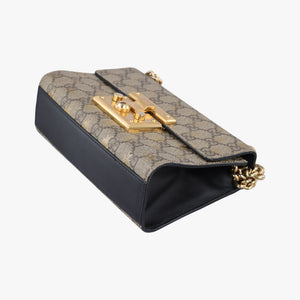Pre-owned Gucci Padlock Brown PVC coated canvas 409487 shoulderbag | stylenewstar