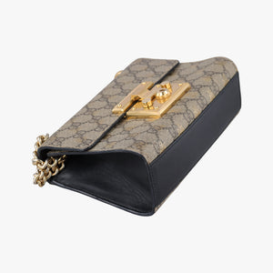 Pre-owned Gucci Padlock Brown PVC coated canvas 409487 shoulderbag | stylenewstar