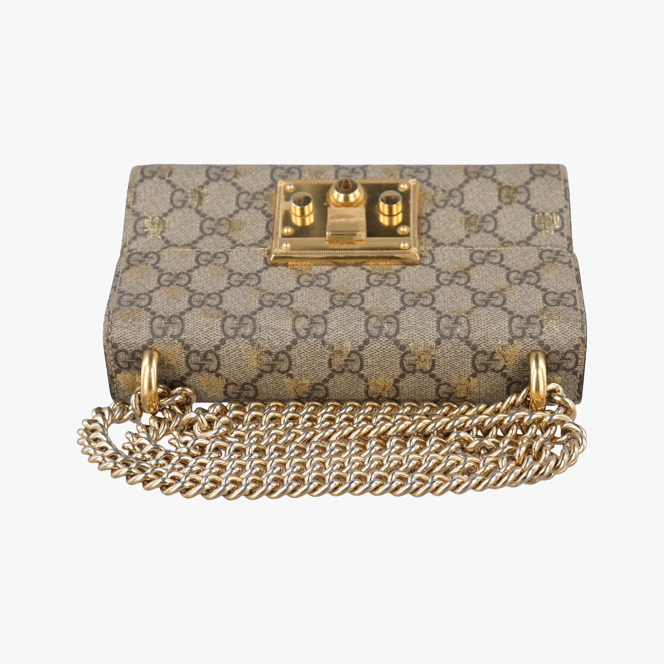 Pre-owned Gucci Padlock Brown PVC coated canvas 409487 shoulderbag | stylenewstar