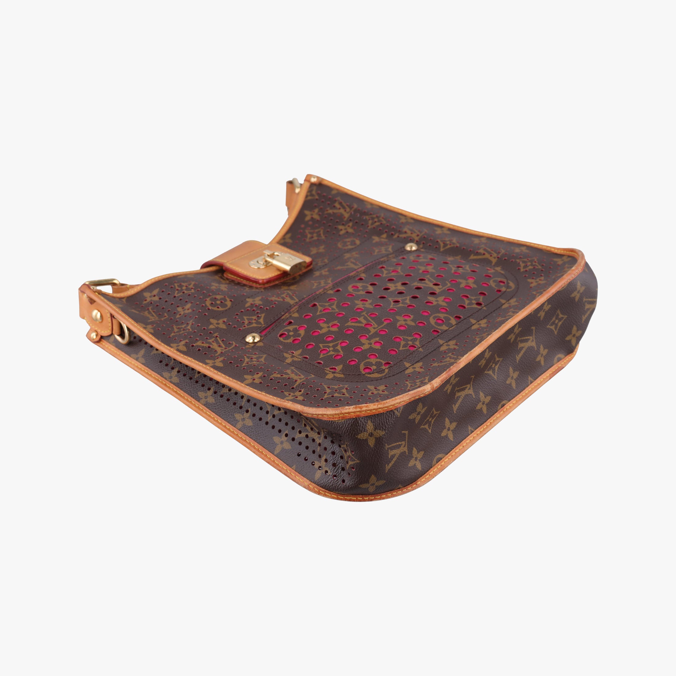 Vintage Louis Vuitton Musette brown×FUCHSIA Monogram Perforated M95172 shoulderbag | stylenewstar