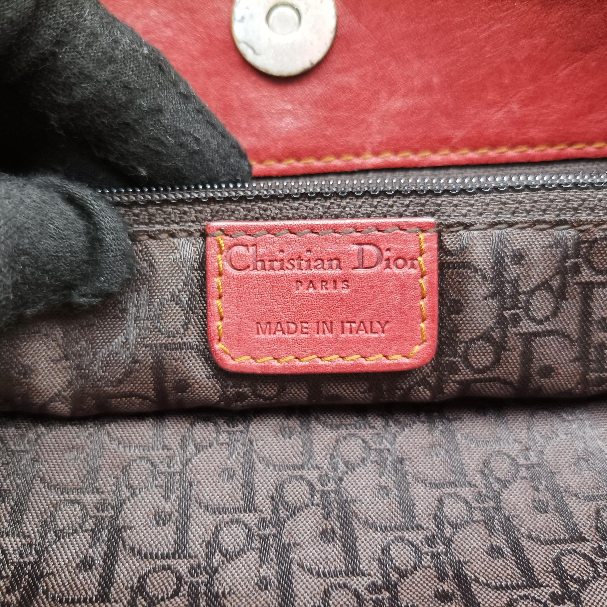 Secondhand Christian Dior Gaucho Burgundy Leather  handbag | stylenewstar