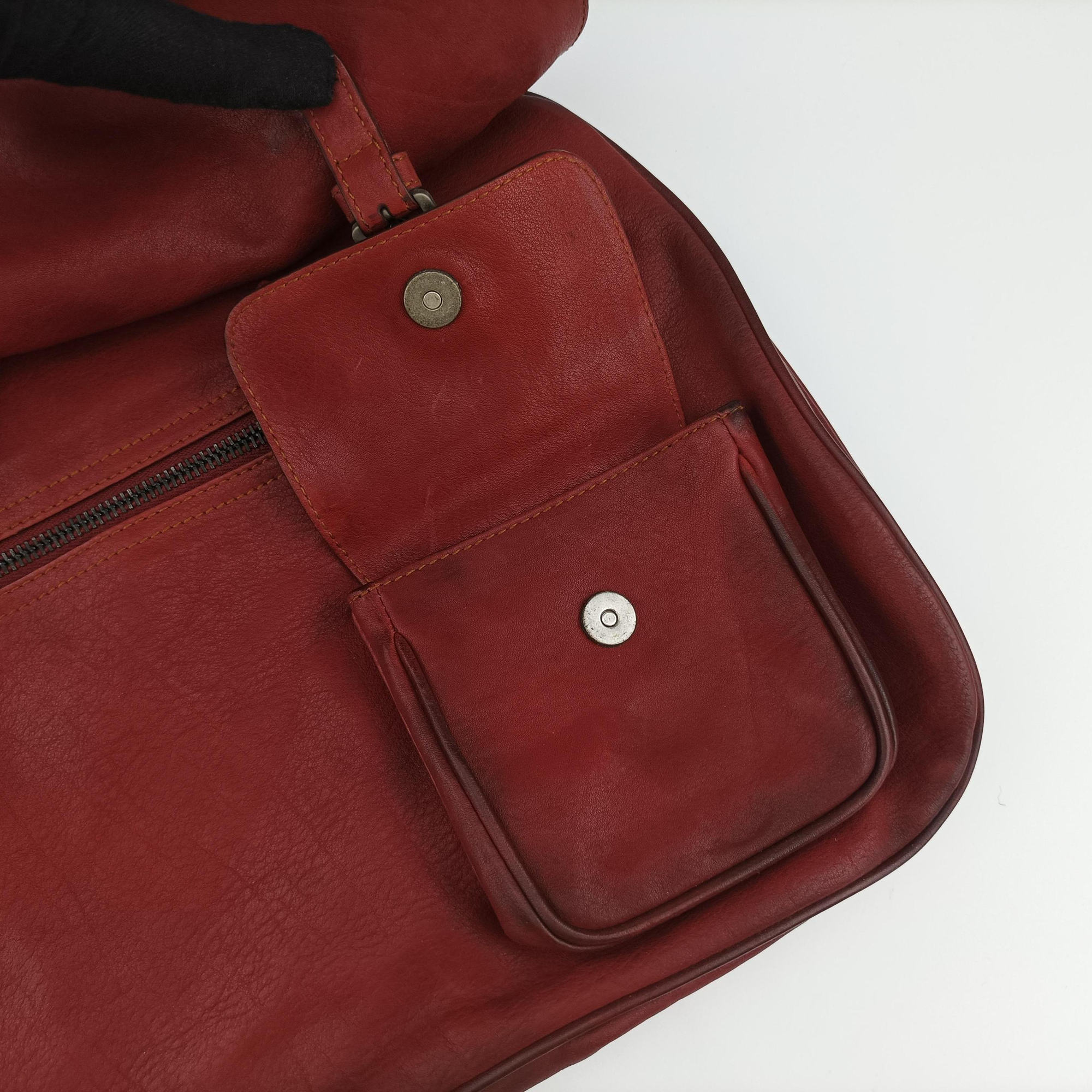 Secondhand Christian Dior Gaucho Burgundy Leather  handbag | stylenewstar
