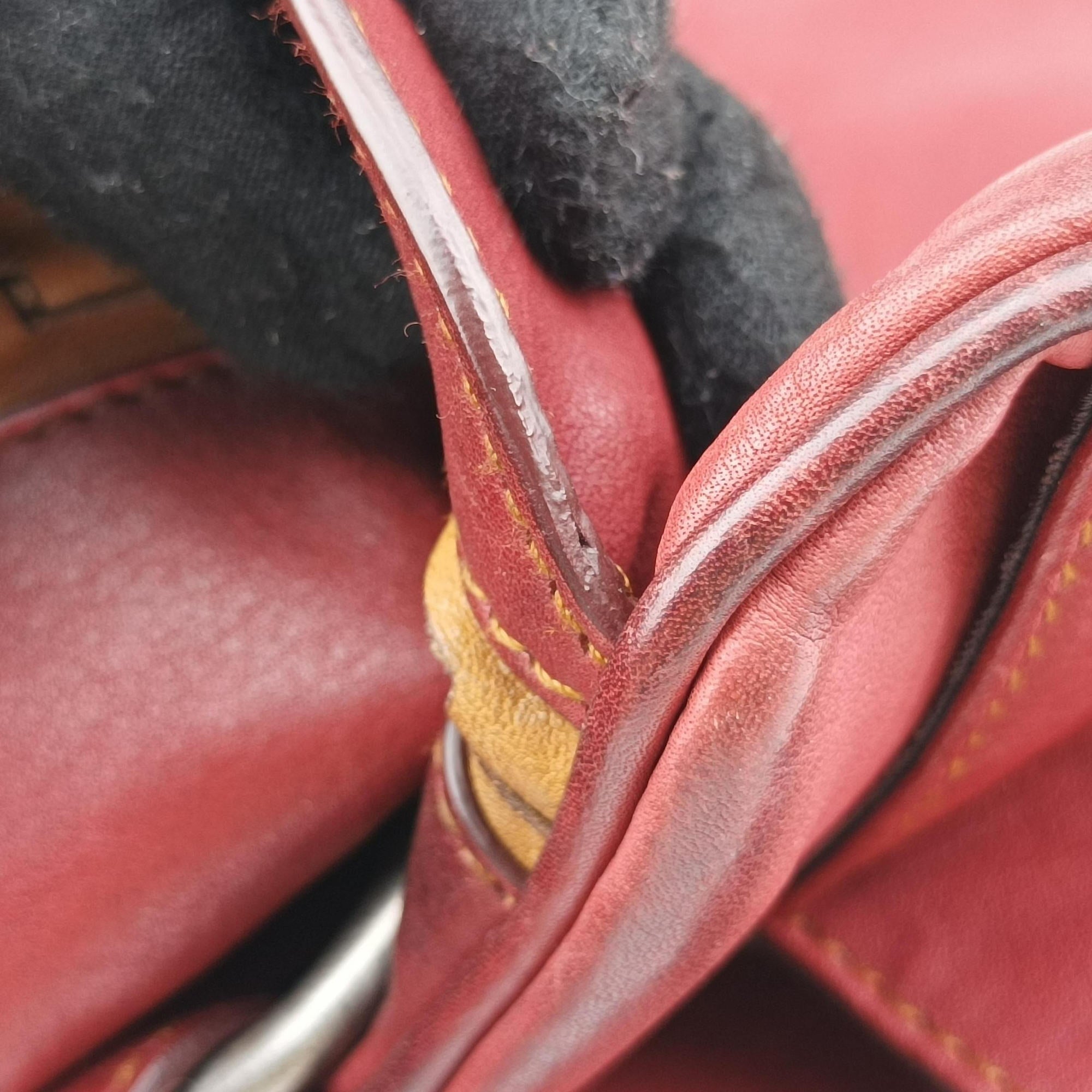 Secondhand Christian Dior Gaucho Burgundy Leather  handbag | stylenewstar