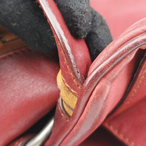Secondhand Christian Dior Gaucho Burgundy Leather  handbag | stylenewstar