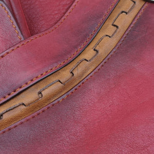 Secondhand Christian Dior Gaucho Burgundy Leather  handbag | stylenewstar