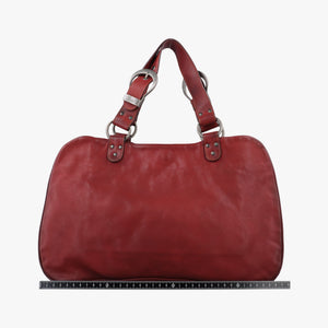 Secondhand Christian Dior Gaucho Burgundy Leather  handbag | stylenewstar