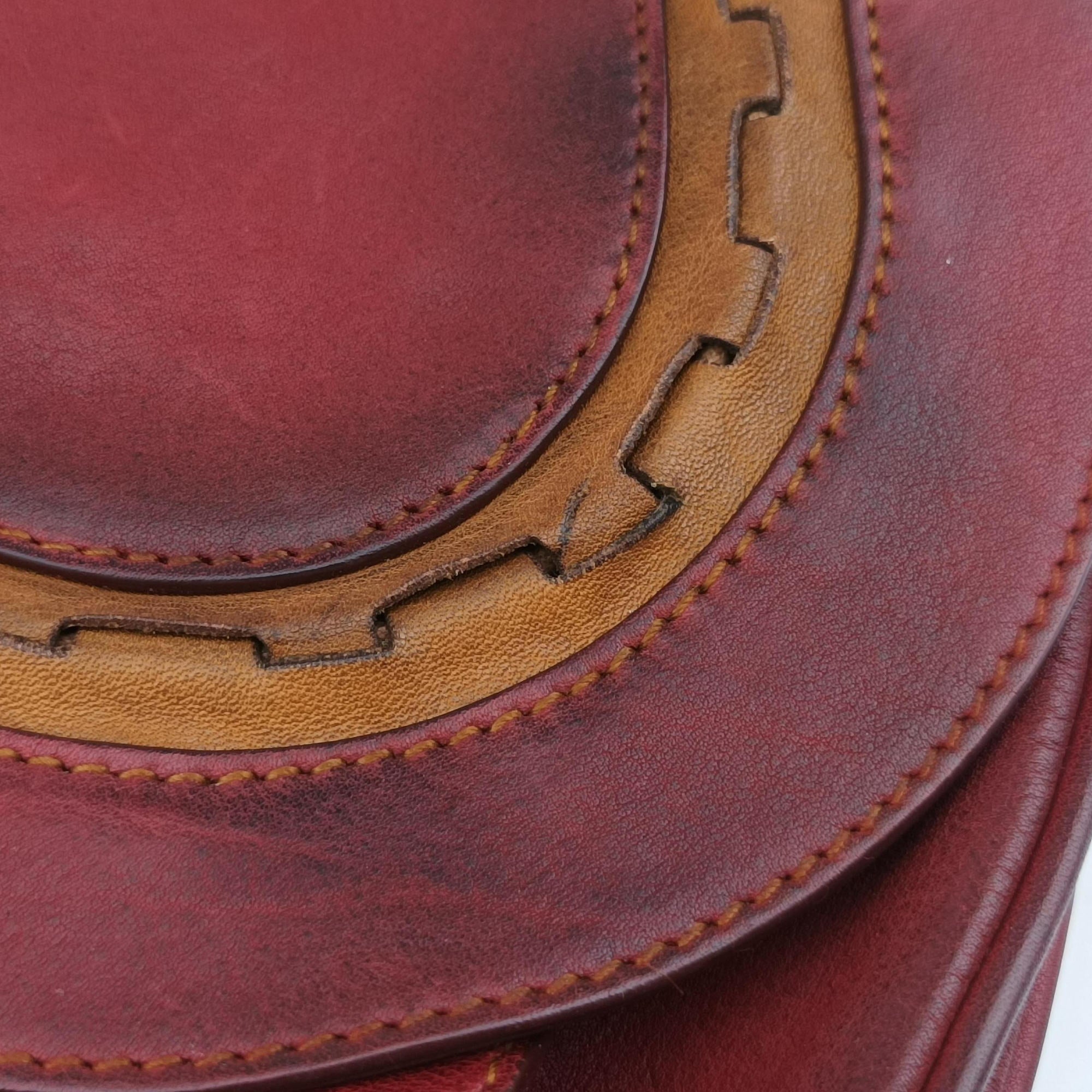 Secondhand Christian Dior Gaucho Burgundy Leather  handbag | stylenewstar