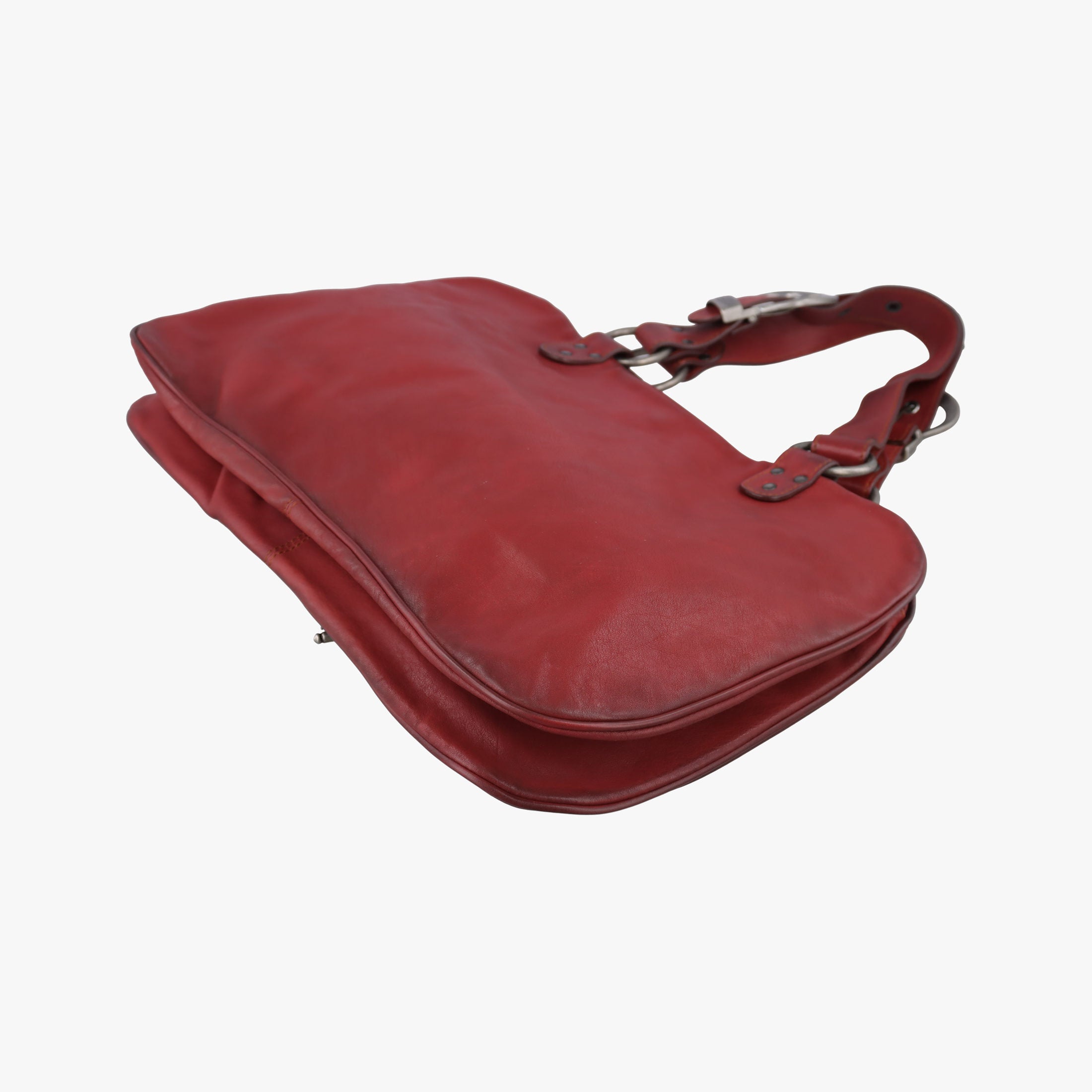 Secondhand Christian Dior Gaucho Burgundy Leather  handbag | stylenewstar