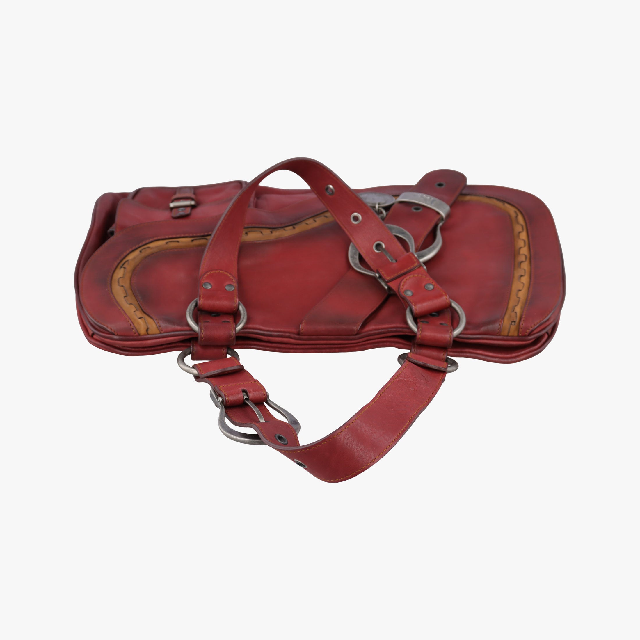 Secondhand Christian Dior Gaucho Burgundy Leather  handbag | stylenewstar