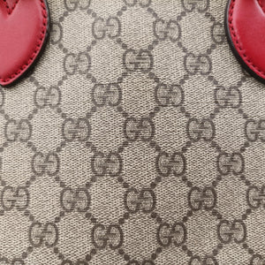 Pre-owned Gucci GG SUPREME Beige×Pink×Red PVC coated canvas × leather 409534 shoulderbag | stylenewstar