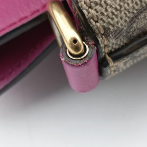 Pre-owned Gucci GG SUPREME Beige×Pink×Red PVC coated canvas × leather 409534 shoulderbag | stylenewstar