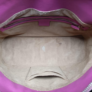 Pre-owned Gucci GG SUPREME Beige×Pink×Red PVC coated canvas × leather 409534 shoulderbag | stylenewstar
