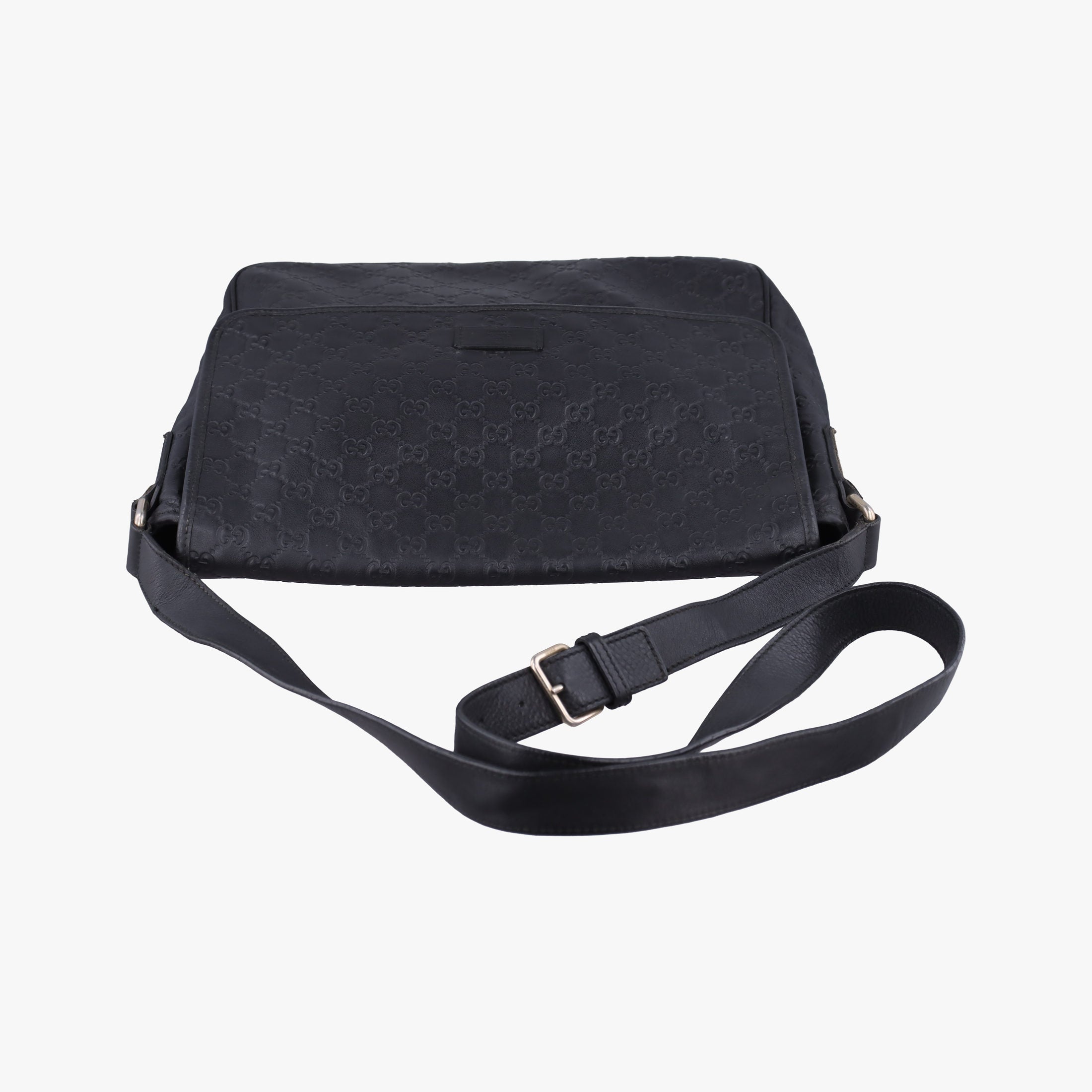 Vintage Gucci Guccissima Messenger Black Leather 223665 shoulderbag | stylenewstar
