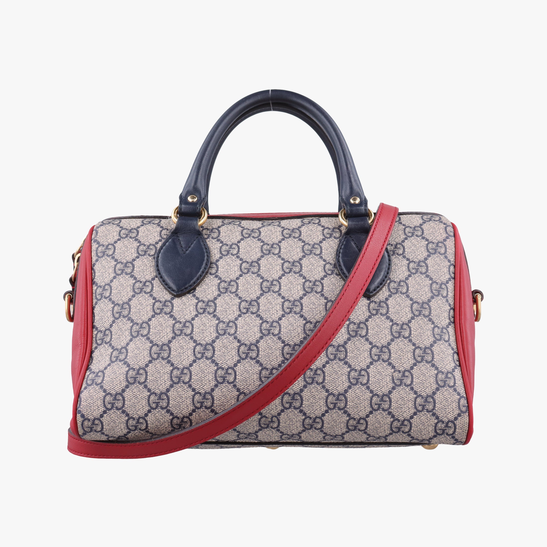 Secondhand Gucci GG SUPREME Beige x Red x Navy PVC coated canvas×Leather 409529 shoulderbag | stylenewstar