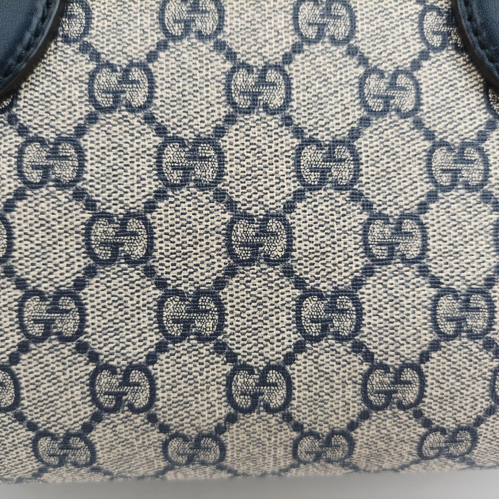 Secondhand Gucci GG SUPREME Beige x Red x Navy PVC coated canvas×Leather 409529 shoulderbag | stylenewstar