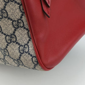Secondhand Gucci GG SUPREME Beige x Red x Navy PVC coated canvas×Leather 409529 shoulderbag | stylenewstar