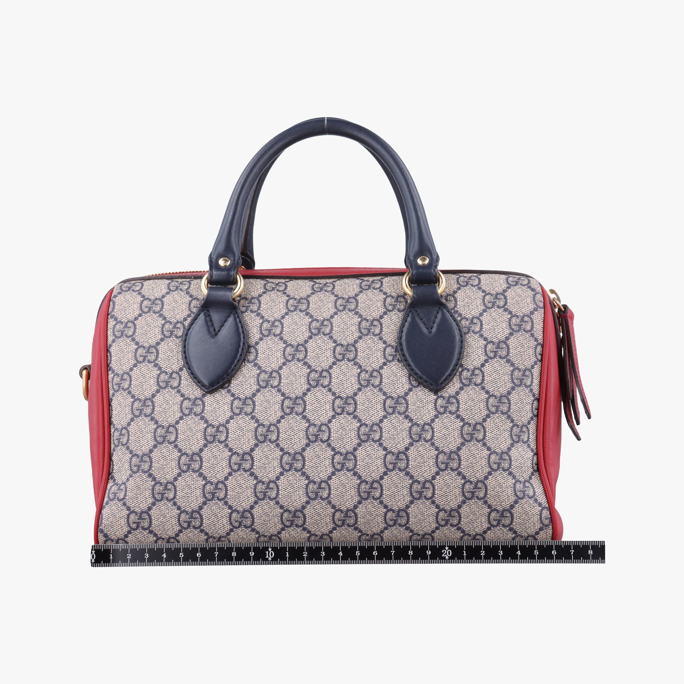Secondhand Gucci GG SUPREME Beige x Red x Navy PVC coated canvas×Leather 409529 shoulderbag | stylenewstar
