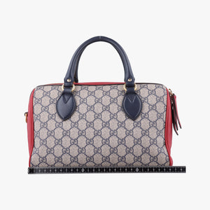 Secondhand Gucci GG SUPREME Beige x Red x Navy PVC coated canvas×Leather 409529 shoulderbag | stylenewstar