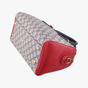 Secondhand Gucci GG SUPREME Beige x Red x Navy PVC coated canvas×Leather 409529 shoulderbag | stylenewstar