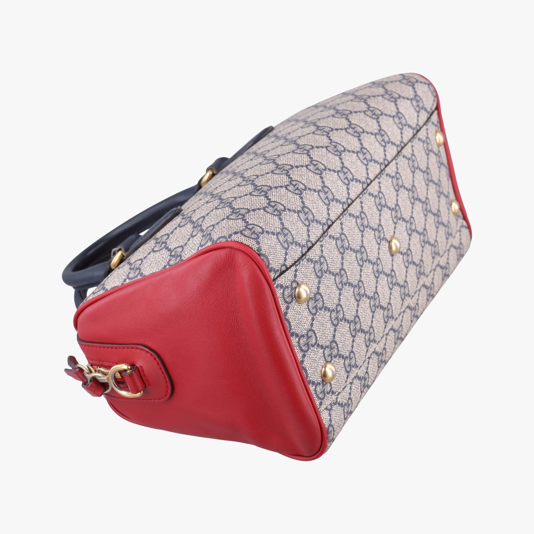 Secondhand Gucci GG SUPREME Beige x Red x Navy PVC coated canvas×Leather 409529 shoulderbag | stylenewstar