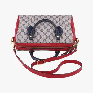 Secondhand Gucci GG SUPREME Beige x Red x Navy PVC coated canvas×Leather 409529 shoulderbag | stylenewstar