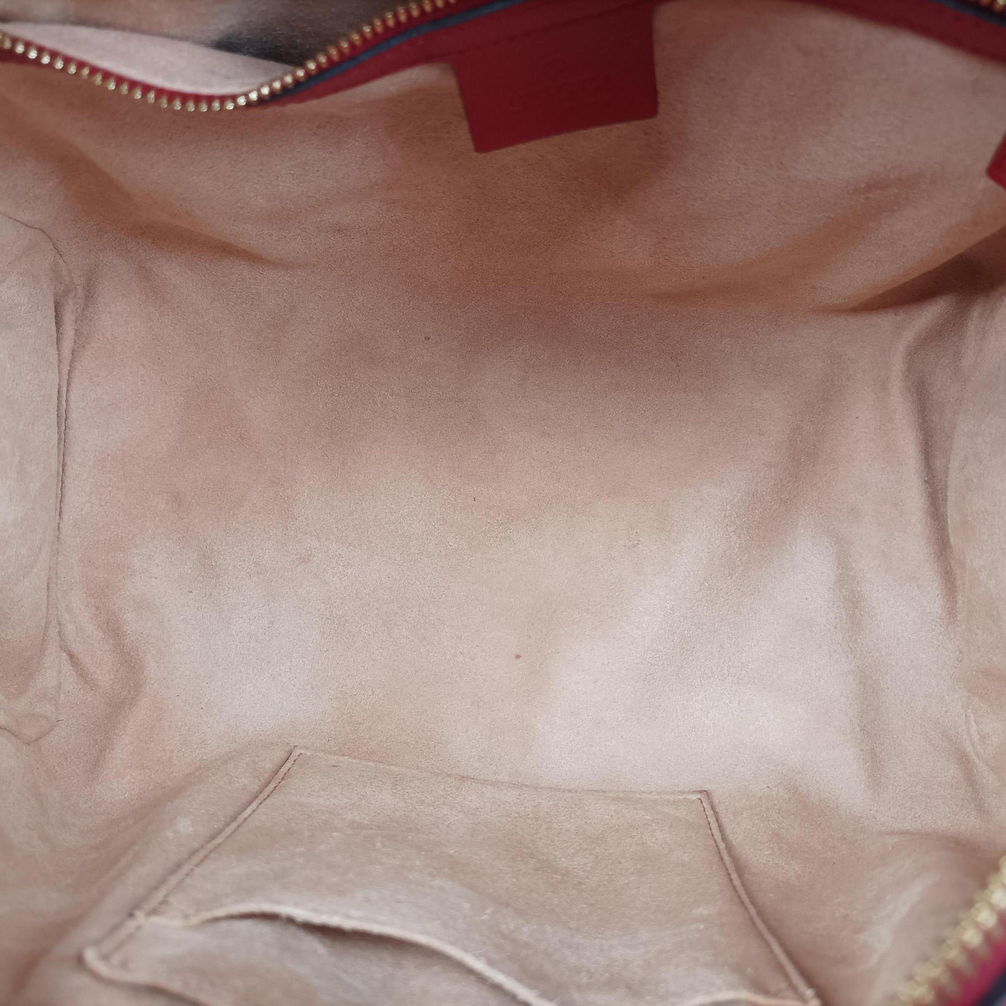 Secondhand Gucci GG SUPREME Beige x Red x Navy PVC coated canvas×Leather 409529 shoulderbag | stylenewstar