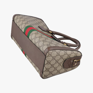 Pre-owned Gucci Ophidia GG Small Brown PVC coated canvas×Leather 524532 shoulderbag | stylenewstar