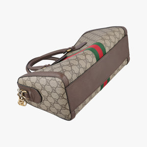 Pre-owned Gucci Ophidia GG Small Brown PVC coated canvas×Leather 524532 shoulderbag | stylenewstar