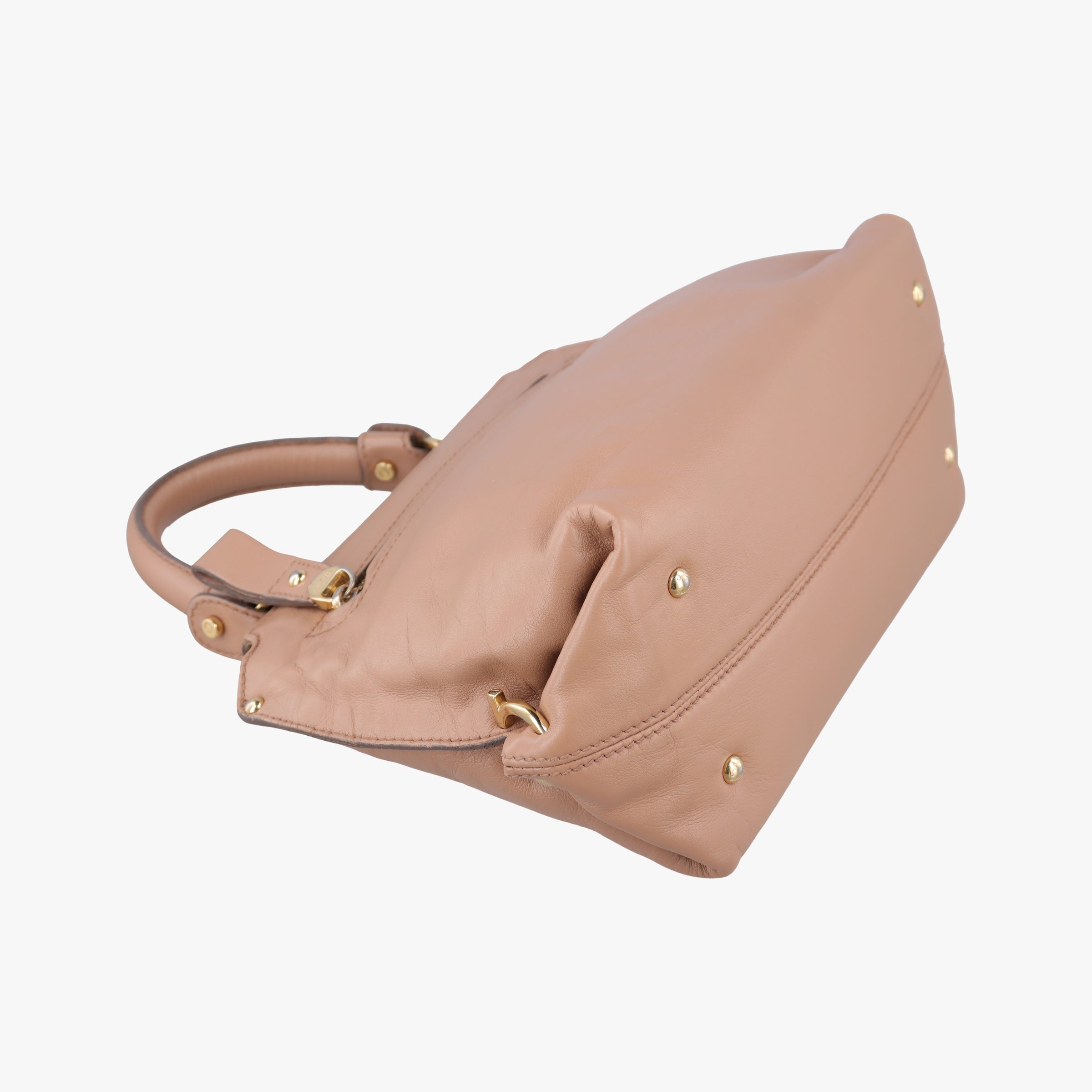 Pre-owned Ferragamo Sofia Beige Leather  shoulderbag | stylenewstar