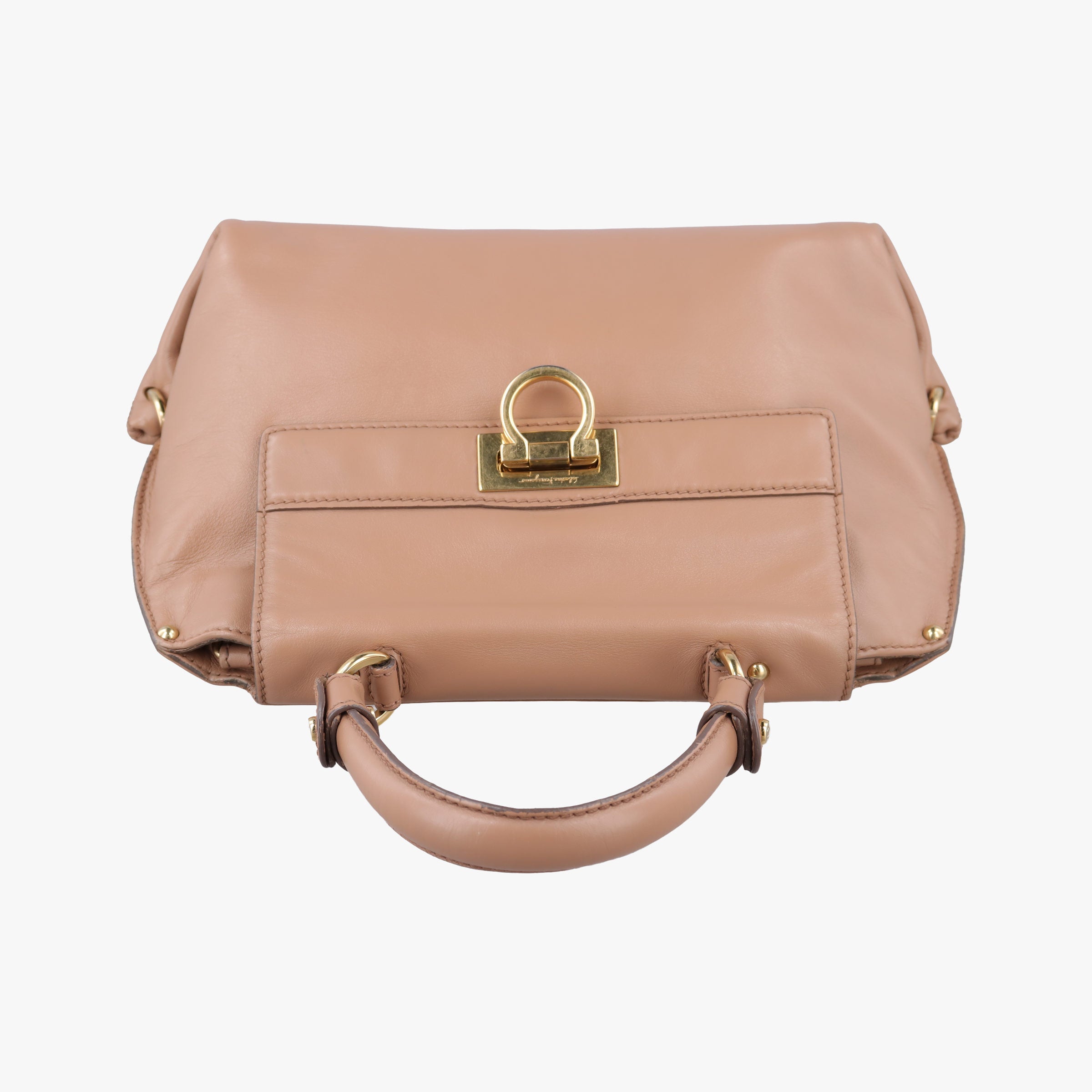 Pre-owned Ferragamo Sofia Beige Leather  shoulderbag | stylenewstar