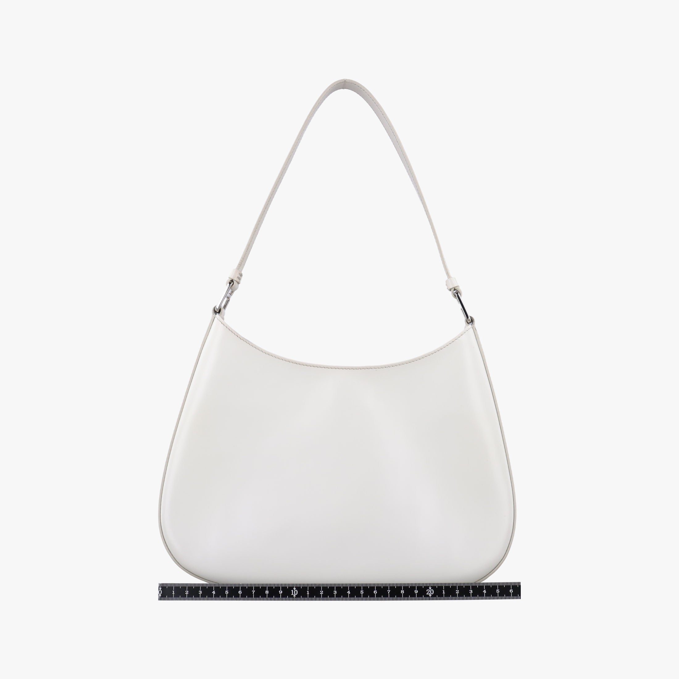 Pre-owned Prada Cleo White Brushed leather 1BC499 shoulderbag | stylenewstar