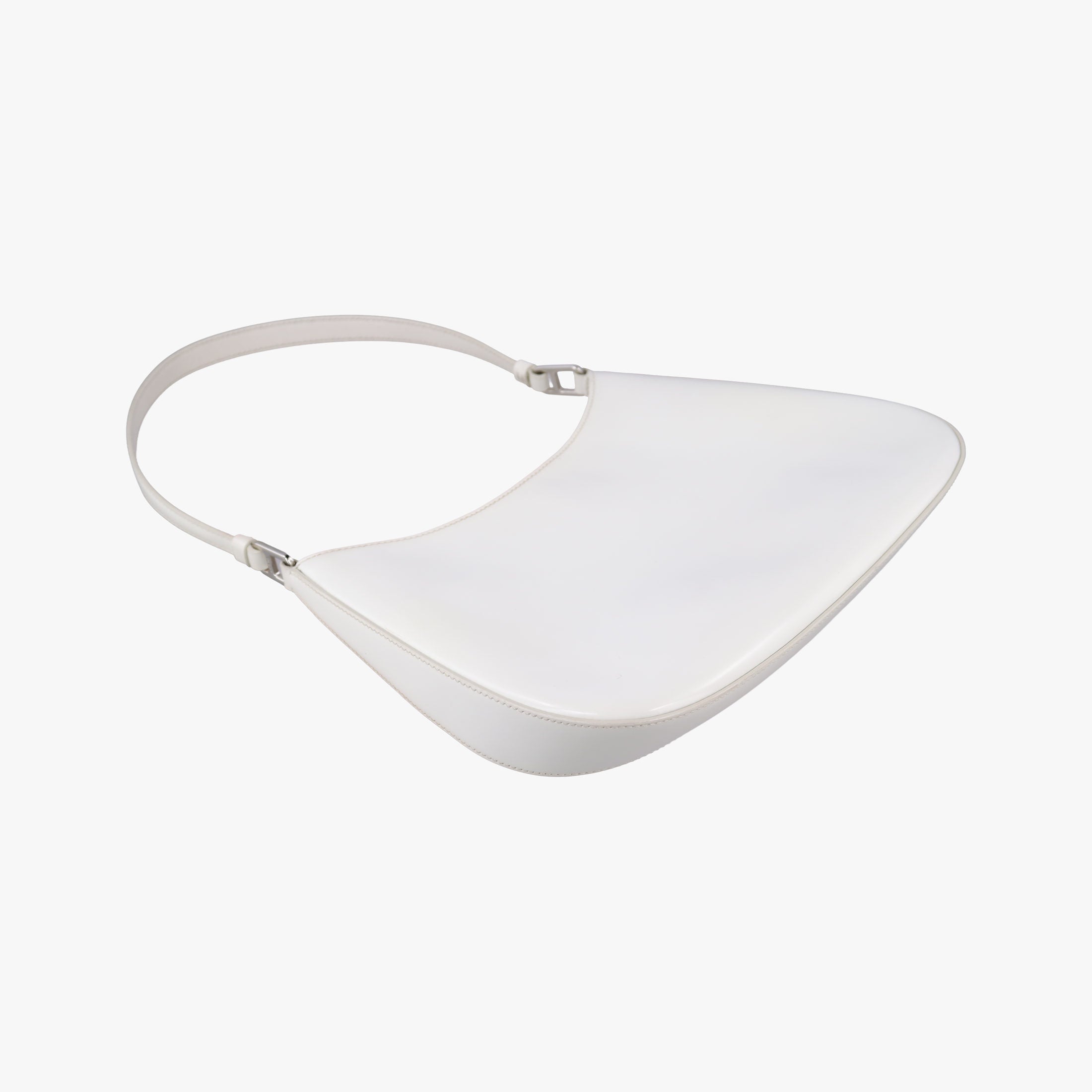 Pre-owned Prada Cleo White Brushed leather 1BC499 shoulderbag | stylenewstar