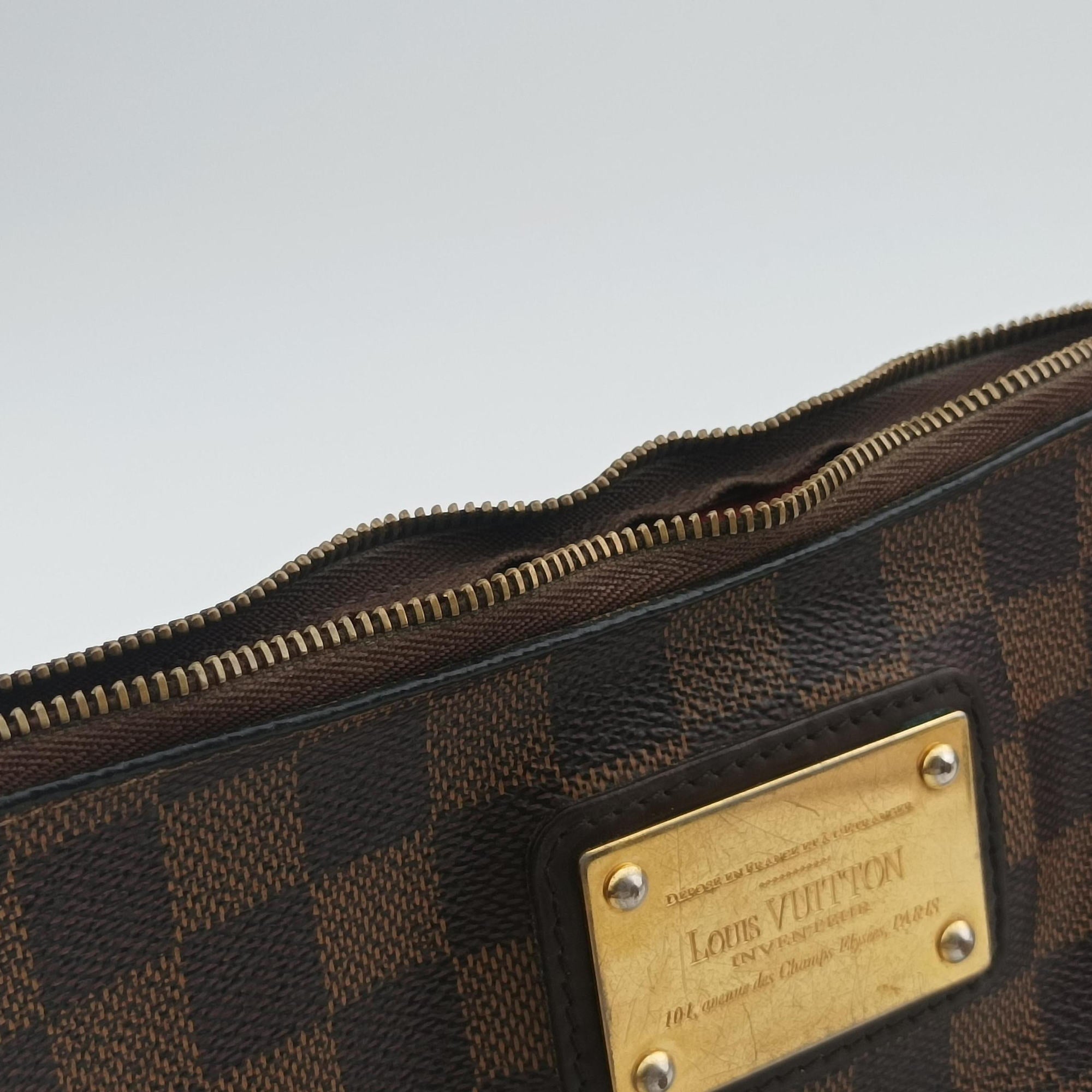 Pre-owned Louis Vuitton EVA EBENE Damier Canvas N55213 handbag | stylenewstar