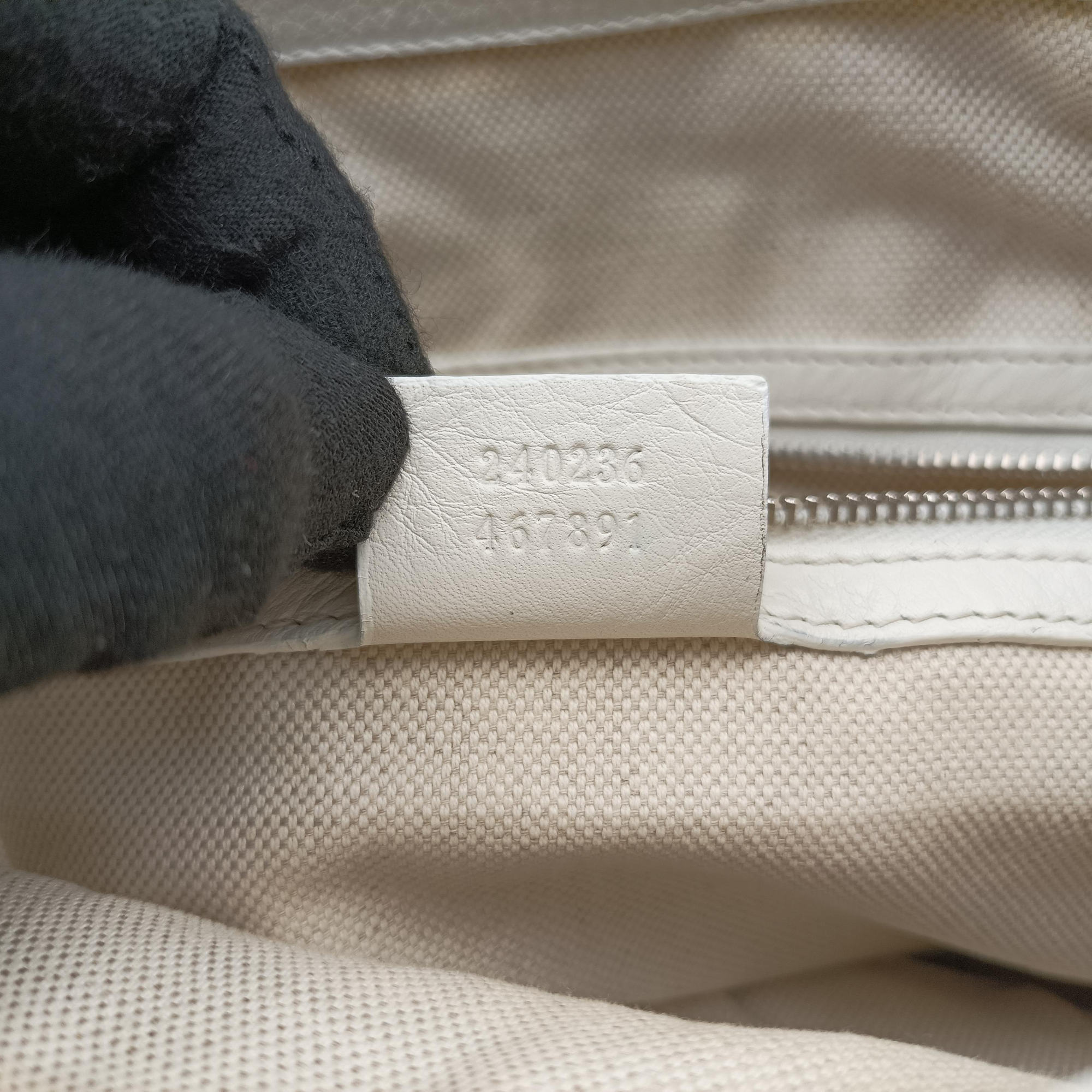 Pre-owned Gucci Guccissima Techno Horsebit White Leather 240236 shoulderbag | stylenewstar