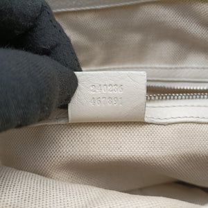 Pre-owned Gucci Guccissima Techno Horsebit White Leather 240236 shoulderbag | stylenewstar
